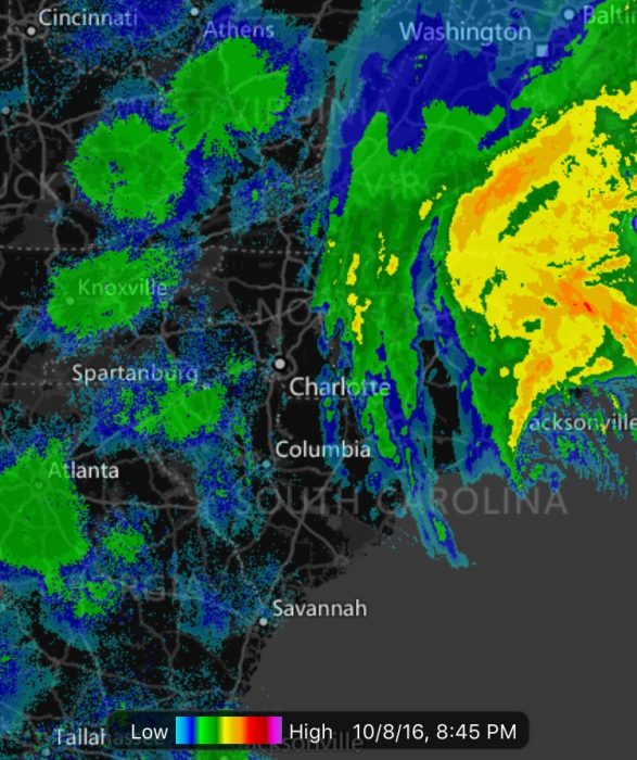Radar showing waterfowl