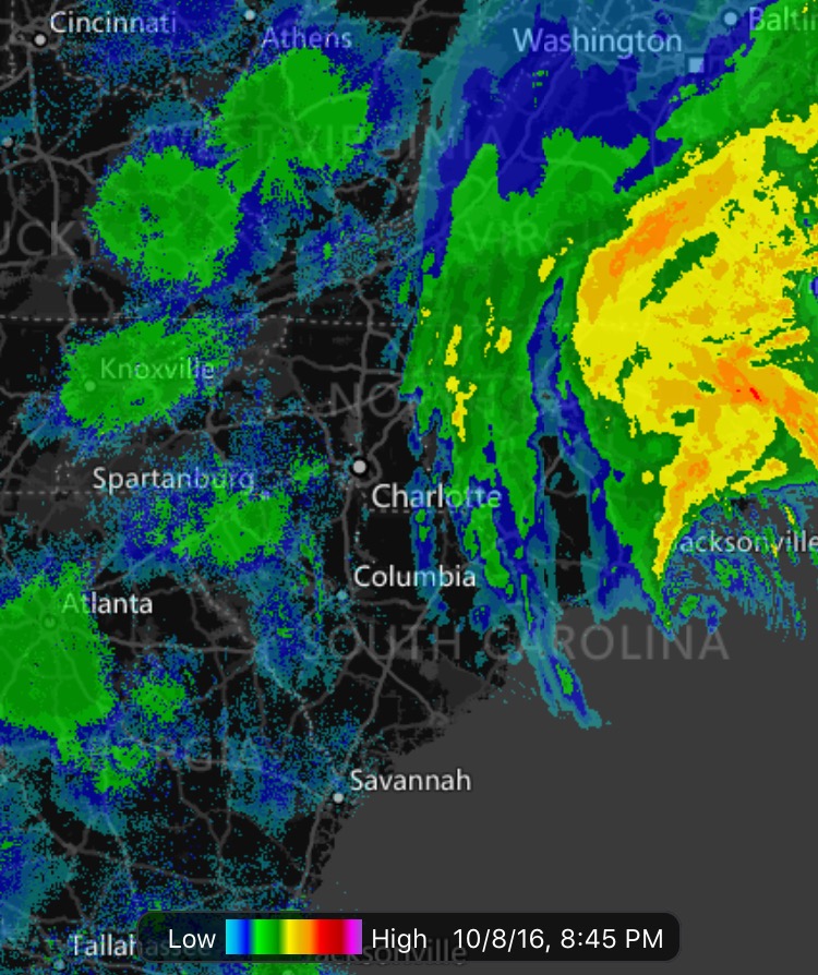 Radar showing waterfowl