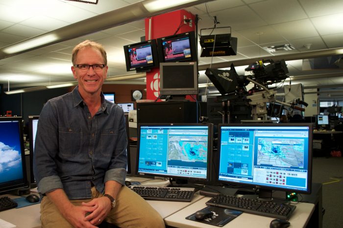 John Sauder with radar technology